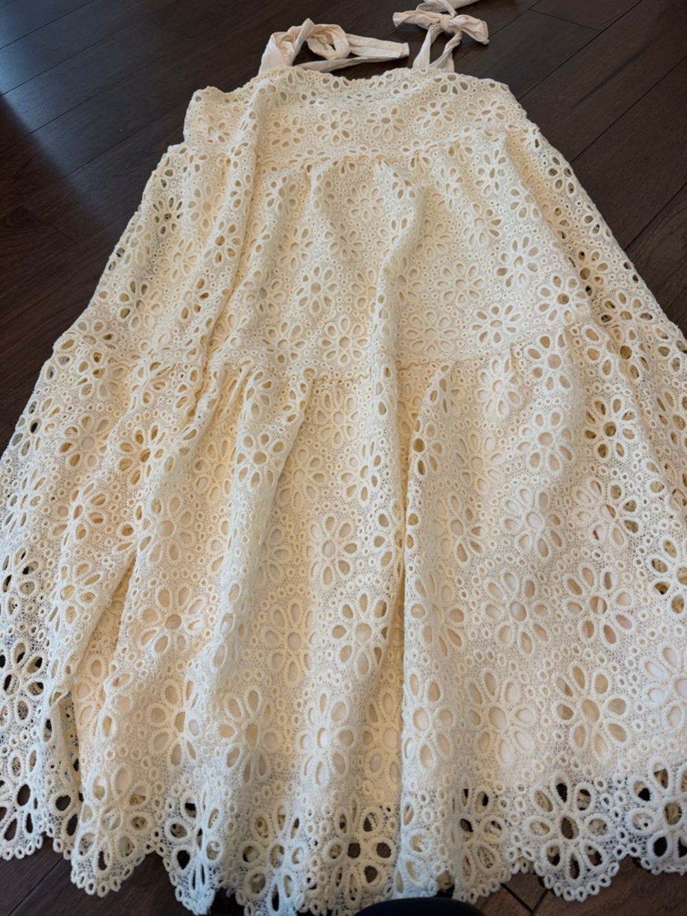 LoveColette Cream Crochet Mid Dress Large - C10-029 - Picture 7 of 12